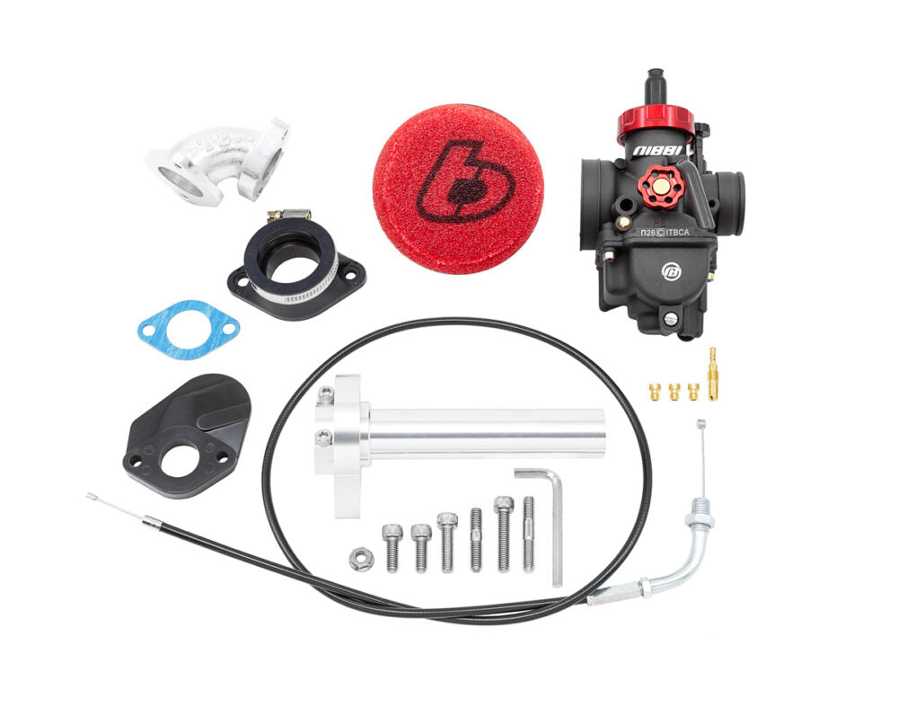 TB Carb Kit, Nibbi PE26, 1/4 Turn Throttle – Race Heads