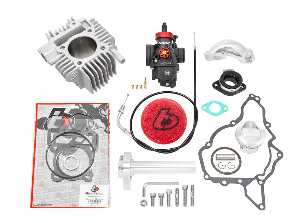 TB 143cc Bore kit, 26mm Carb Kit & 1/4 Turn Throttle – KLX110