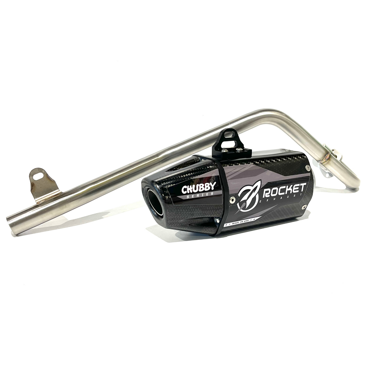 Rocket Chubby Full Exhaust System – 19+ CRF110 - Carbon Fiber