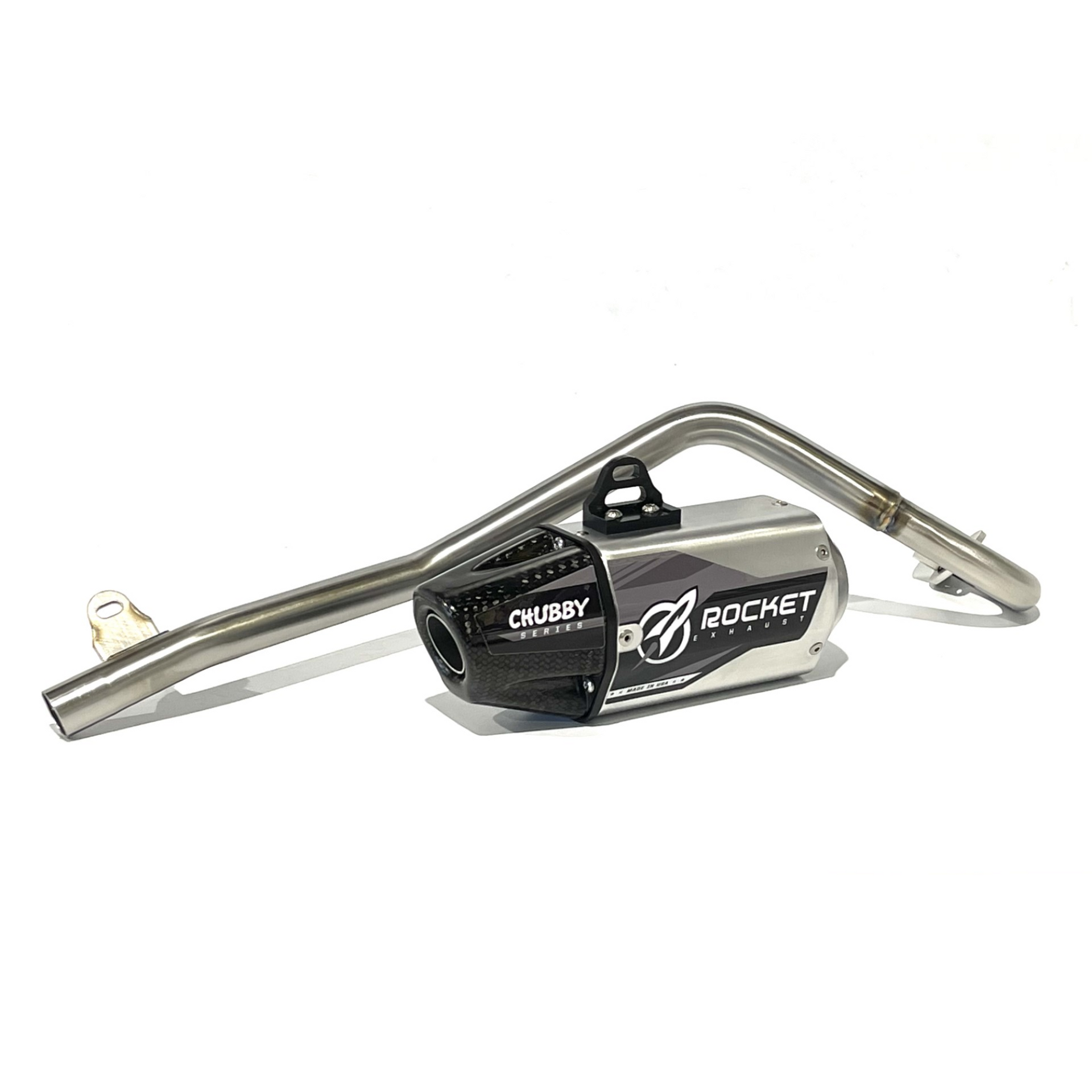 Rocket Chubby Full Exhaust System – 19+ CRF110 - Raw Silver