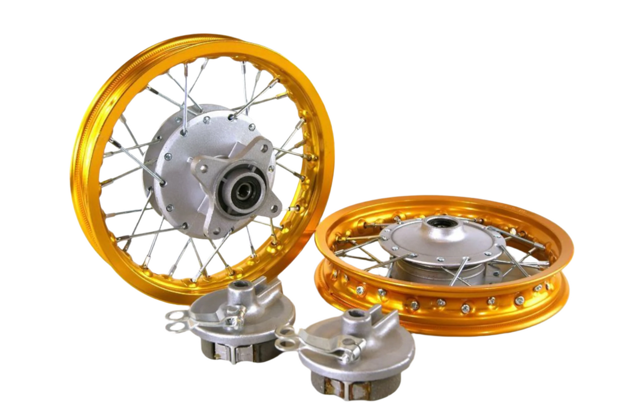 yellow colored wheel kit for pit bike