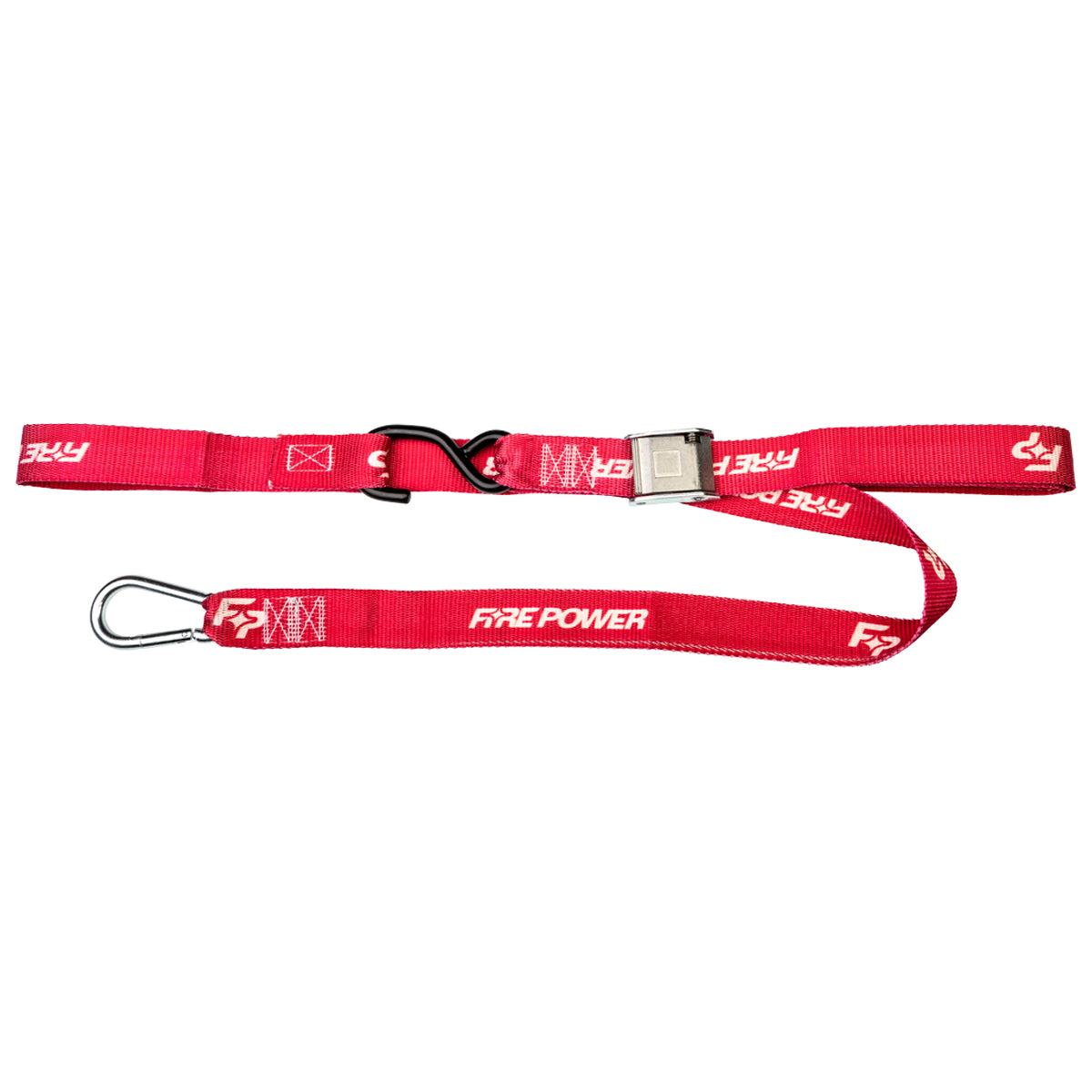 Red lanyard with 'Fire Power' branding on a white background