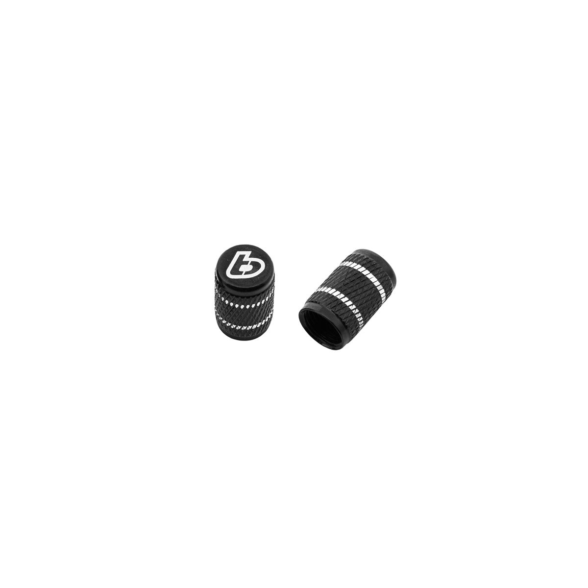 Valve Stem Cap Set, Black w/ TB logo