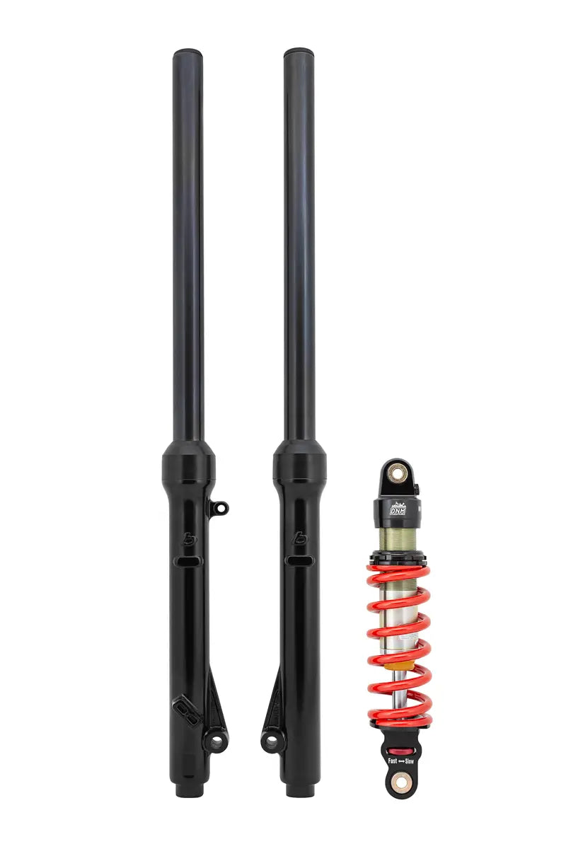 TB Forks, HD springs w/Black TiN Coated uppers, & DNM Shock – 2010+ KLX110 & KLX110L