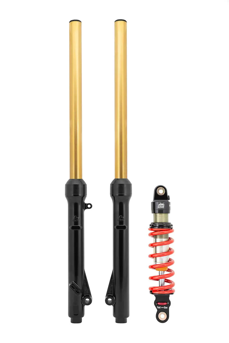 TB Forks, HD springs w/Gold TiN Coated uppers, & DNM Shock kit – 2002-2009 KLX110