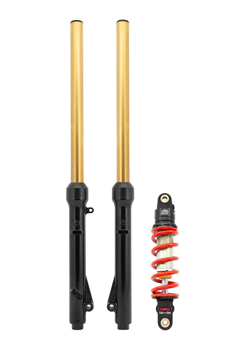 TB Forks, HD springs w/Gold TiN Coated uppers, & DNM Shock, 280mm, 300# kit – 2002-2009 KLX110