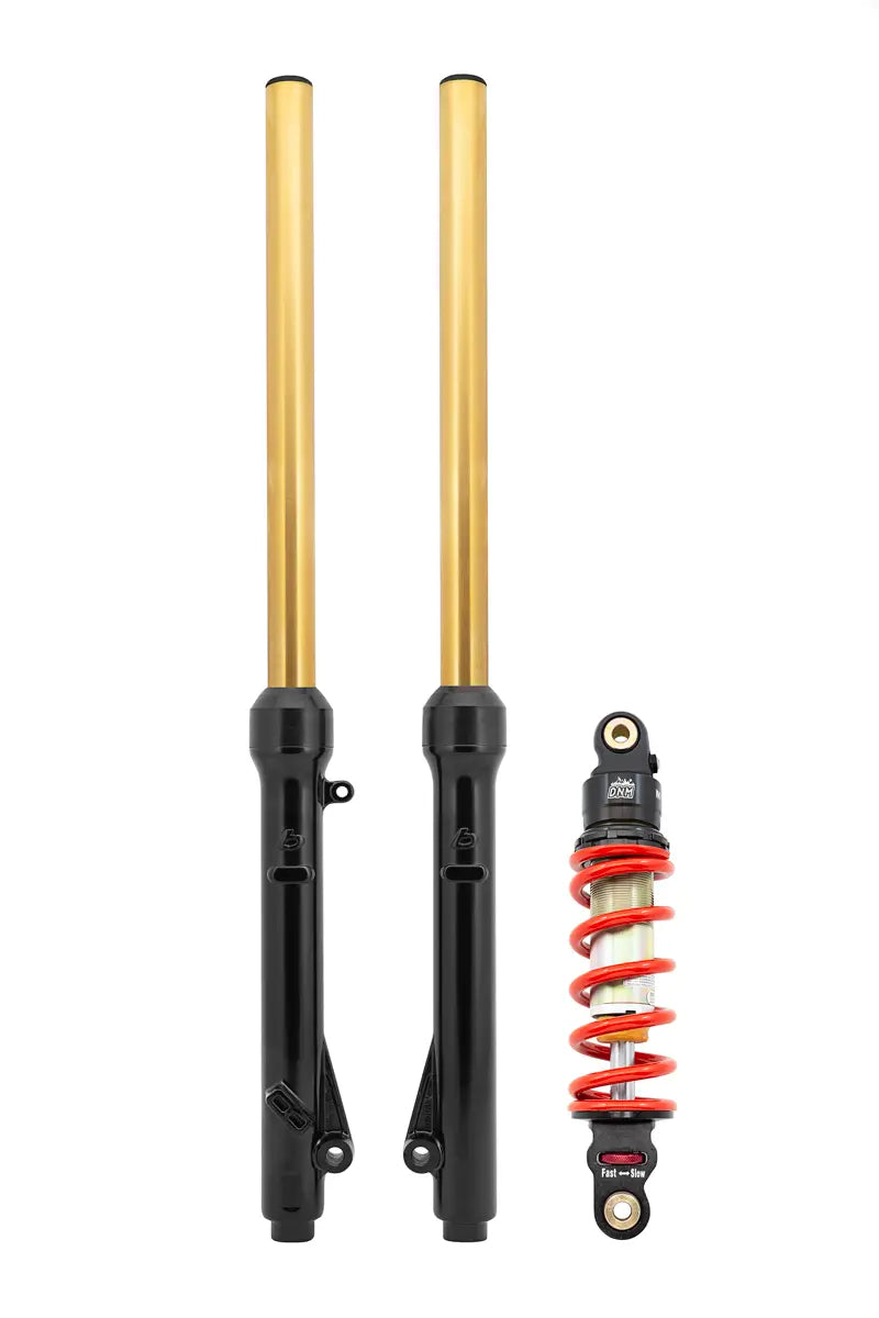TB Forks, HD springs w/Gold TiN Coated uppers & DNM Shock kit – 2010+ KLX110 & KLX110L