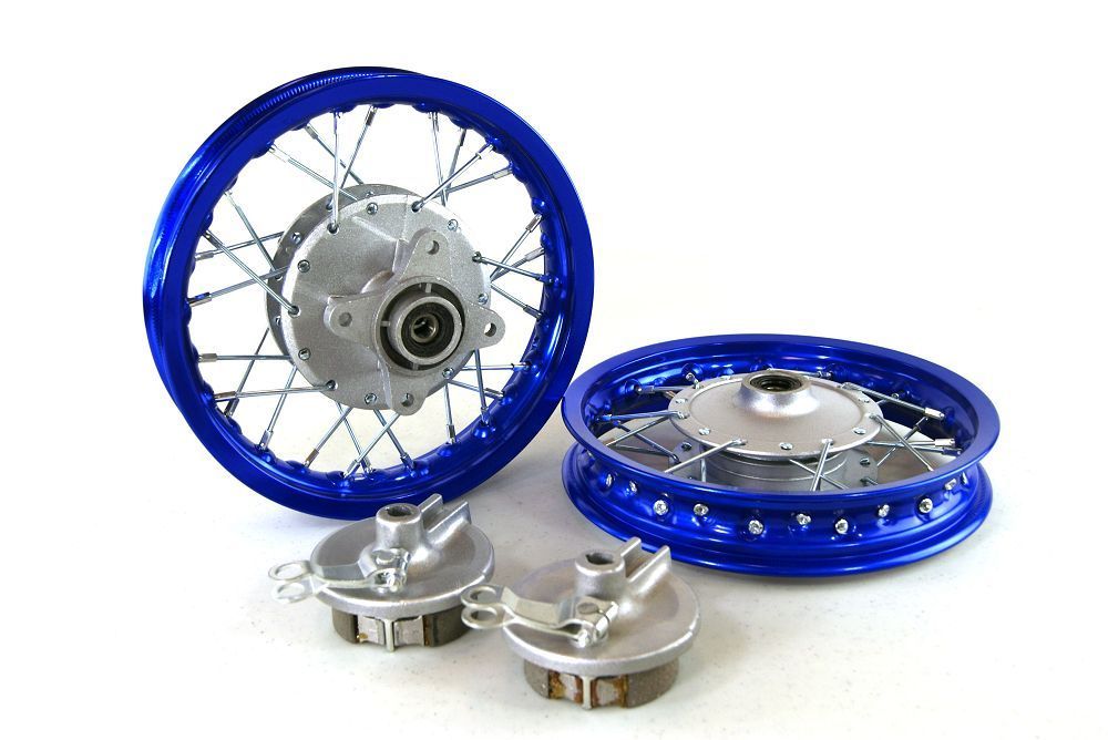 blue colored wheel kit for pit bike