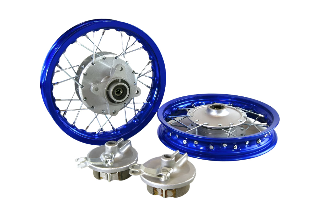 blue colored wheel kit for pit bike