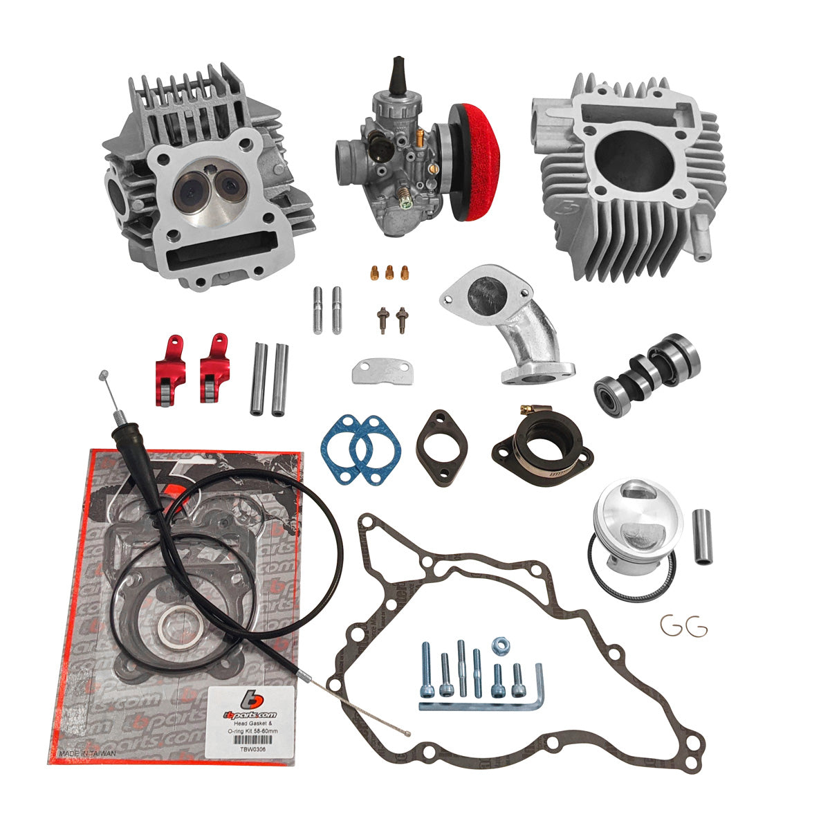 Trail Bikes 143cc Bore Kit V2 Roller Rocker Race Head and VM26mm Carb Kit