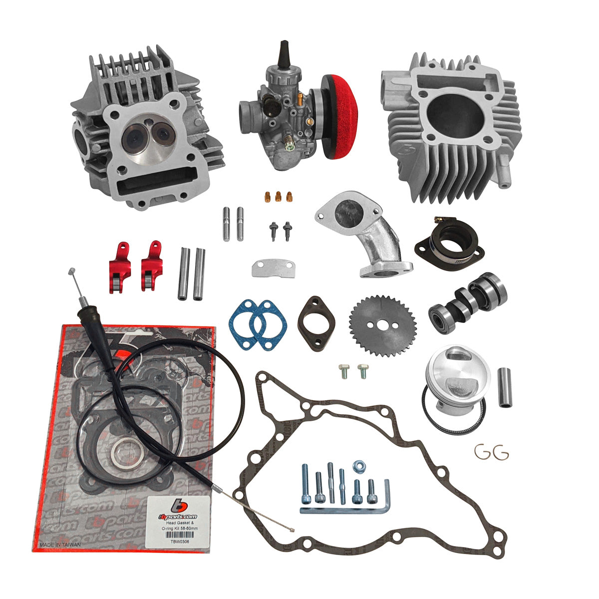 Trail Bikes 143cc Bore Kit V2 Roller Rocker Race Head and VM26mm Carb Kit