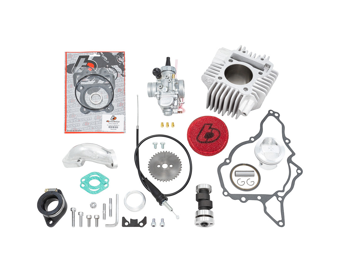 TB 143cc Bore Kit, Mikuni VM26 Carb Kit, and our new Performance Cam