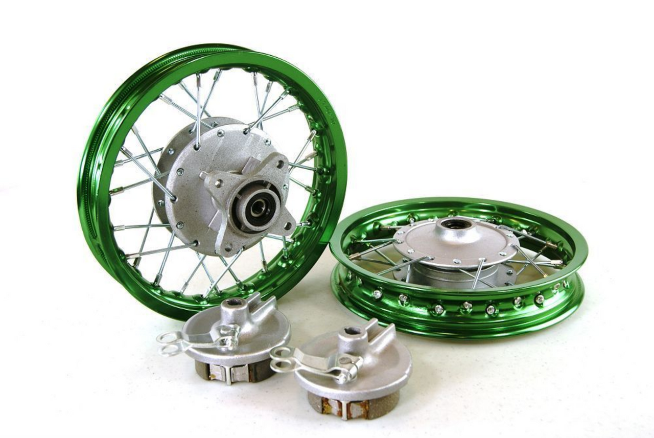 green colored wheel kit for pit bike