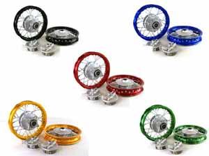 five colored wheel sets for pit bikes